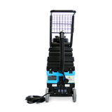 Rear view of Mytee 8070 heated carpet extractor showing push handle and storage basket
