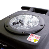 Close-up of the clear recovery tank lid on the Mytee HP120 Grand Prix detail extractor