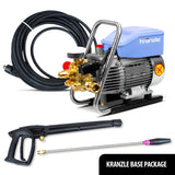 Image of the Kranzle K1622 TS Pressure Washer Base Package, a powerful and compact pressure washing system for commercial and industrial use. Blue and silver machine with attached hose and wand. Ideal for mobile detailing or other on-the-go applications.
